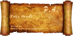 Patz Arnó névjegykártya